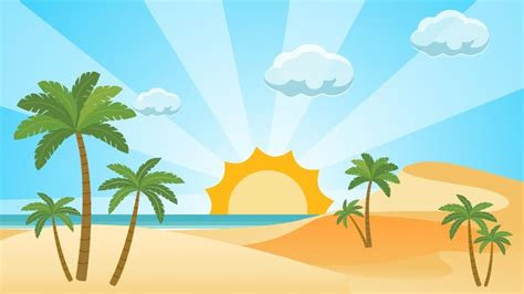 Beach Background Animation Template For Kids | Beach background ...