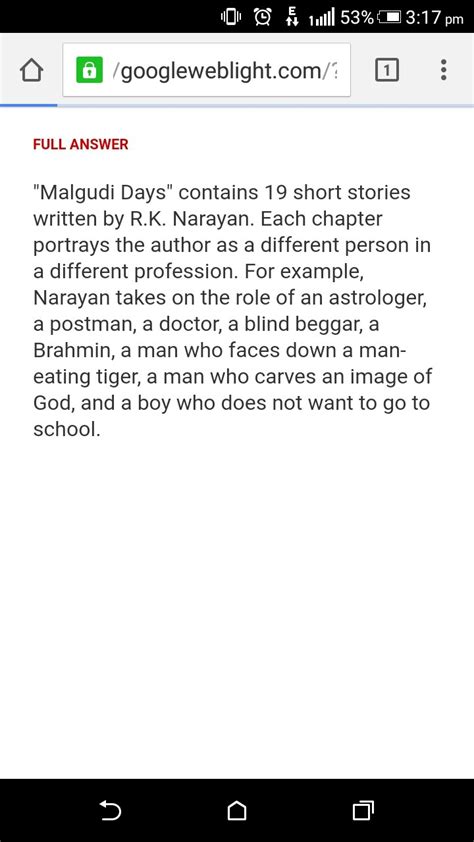 MALGUDI DAYS SUMMARY PDF