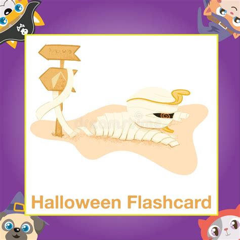 Halloween Flashcard for Kids. the Mummy Halloween Character Flashcards ...