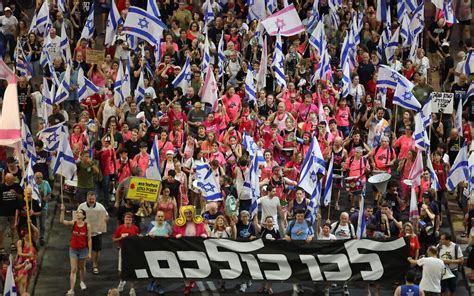 After mass weekly rallies, protesters block road outside Knesset ...