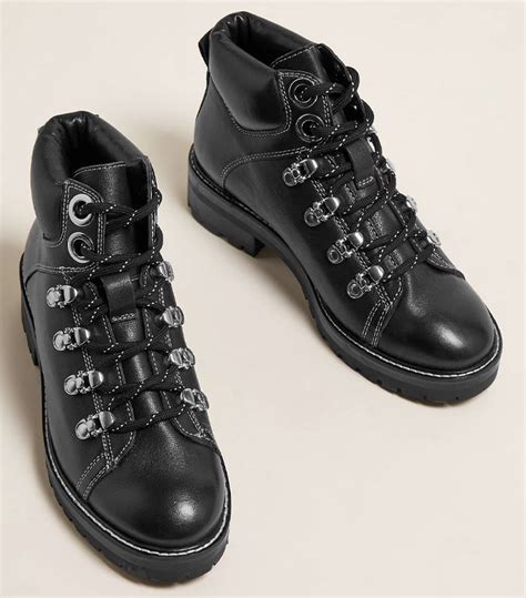 M&S Collection Leather Hiker Ankle Boots | Boots, Ankle boots, Lace up ankle boots