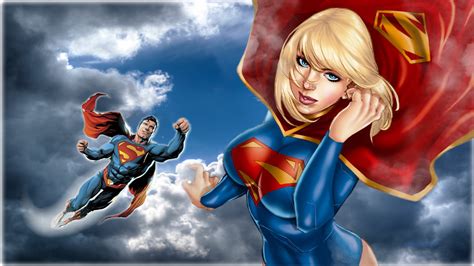 Superman Supergirl In The Clouds 4 - DC Comics Wallpaper (41031061 ...