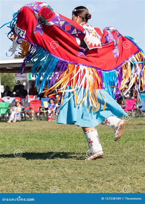 Young Native American Woman Dancing with Shawl Over Outstretched Arms Editorial Stock Image ...