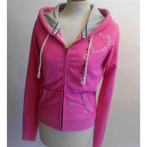 Victoria's Secret PINK zip up pink velour hoodie sweatshirt | Oxfam GB | Oxfam’s Online Shop