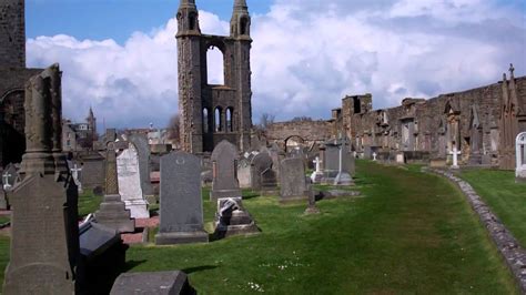 Historic Cathedral Ruins Graveyard St Andrews Scotland April 22nd - YouTube