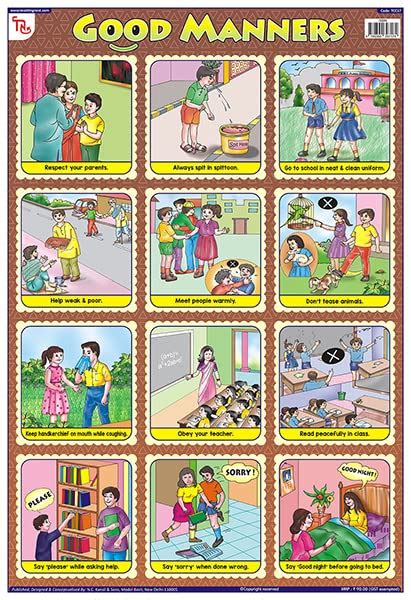 Buy TCC17 | TEACHINGNEST Good Manners Chart | Laminated 33x48 cm (13x19 ...