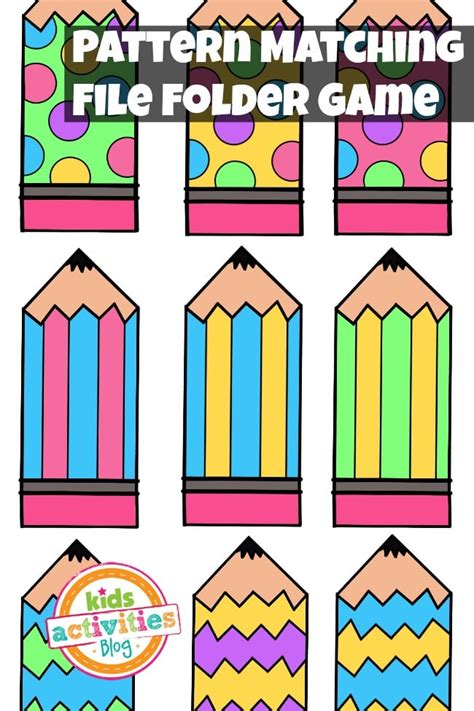 Pattern Matching Free Printable File Folder Game For Preschoolers ...