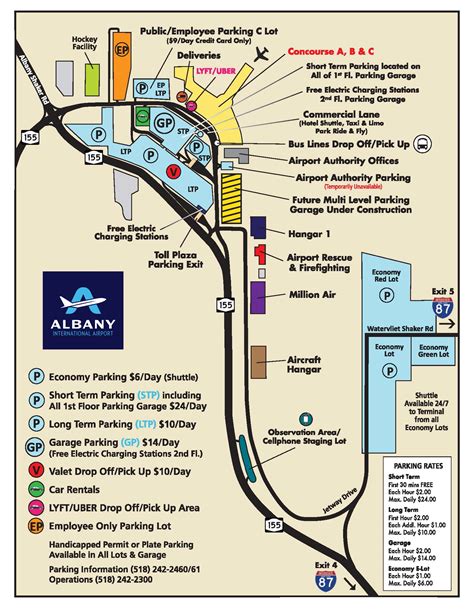 Parking Map & Information :: Albany International Airport | Flights ...