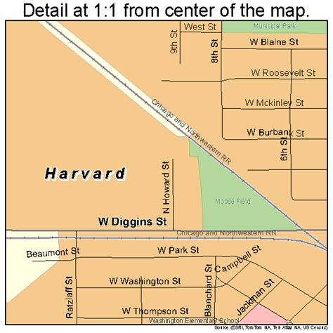 Harvard Illinois Street Map 1733331