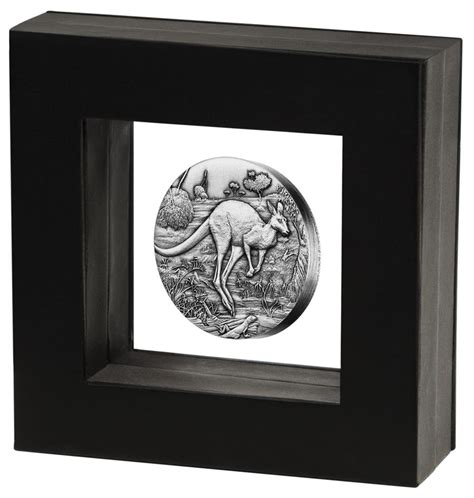 2016 $2 Australian Kangaroo 2oz Silver Antiqued Coin - Town Hall Coins and Collectables