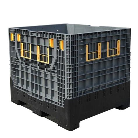 1200*1000*1000mm stackable folding plastic pallet crate boxe with 4t ...