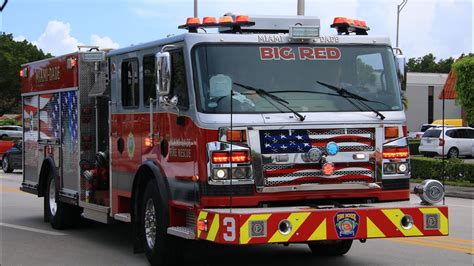 *RIDE ALONG* Miami Dade Fire Rescue Engine 3 "Big Red" Responding - YouTube