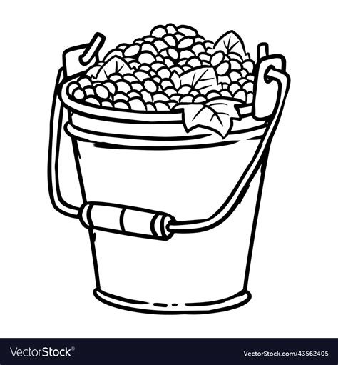 A bucket full of berries lineart icon eat local Vector Image