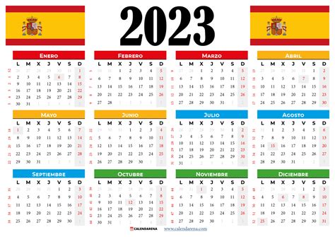 Calendario 2023 España Con Días Festivos Para Imprimir