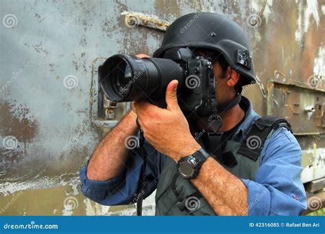 Photojournalist Documenting War and Conflict Stock Image - Image of ...