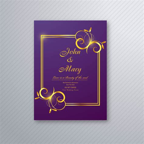 Wedding invitation card template with decorative floral backgrou 249626 Vector Art at Vecteezy