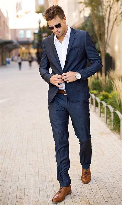 Mens Formal Wear For Holiday Party Navy Blue Tuxedos For Men Groomsmen Suit 2015 Two Button Slim ...