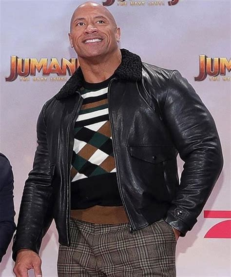 Dwayne Johnson Jumanji 3 Black Leather Jacket - usaleatherfirm