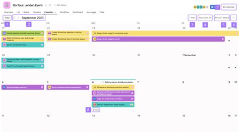 Calendar view – Asana Help Center