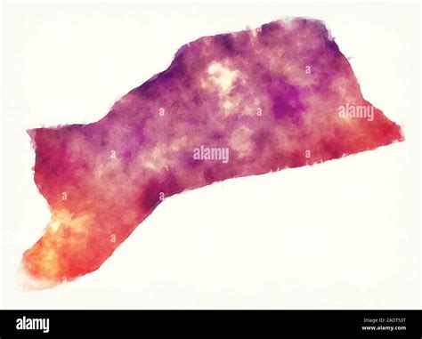 Sabha district watercolor map of Libya Stock Photo - Alamy