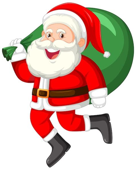 Free Vector | Santa Claus holding a gift bag