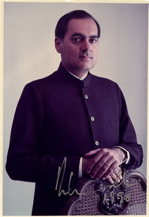 GANDHI RAJIV: (1944-1991) Indian Prime Minister 1984-89. Sig