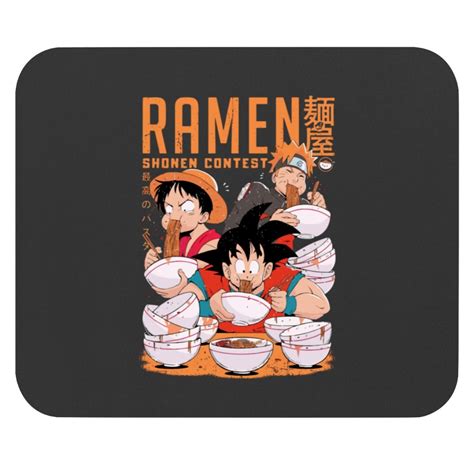 Ramen Eating Contest Luffy vs Goku vs Narut0 Mouse Pads sold by ...