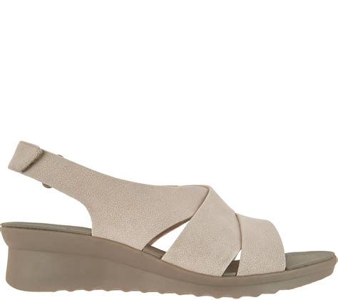 (QVC) CLOUDSTEPPERS by Clarks Wedge Sandals – Caddell Bright ...