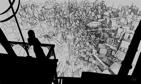 ArtStation - Steampunk City Sketch