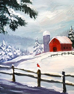 Winter Barn Painting at PaintingValley.com | Explore collection of Winter Barn Painting