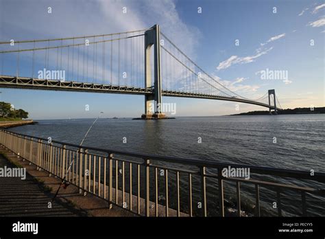 Verrazano Bridge at sunset in New York Stock Photo - Alamy