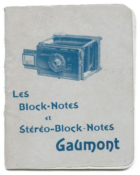 Notice pour l'emploi des Block-Notes des Stéréo-Block-Notes - Stereoscopy History