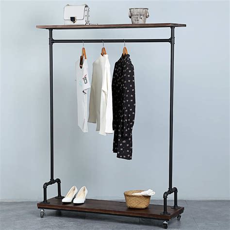 Buy Industrial Pipe Clothing Rack on Wheels,Vintage Rolling Rack for Hanging Clothes,Retail ...