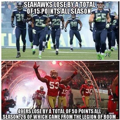 A cool fact about the 49ers vs. Seahawks (courtesy of Seattle Seahawks Memes on Facebook ...