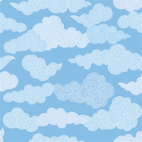 Abstract swirl cloud seamless pattern. Blue sky background 524570 Vector Art at Vecteezy