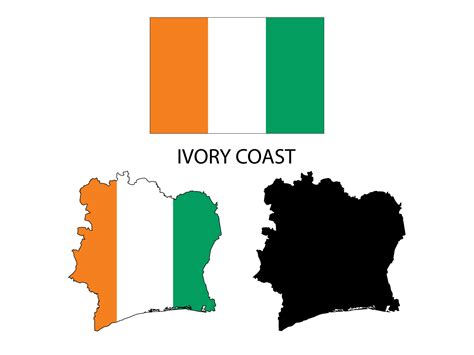 Ivory Coast flag and map illustration vector 21822831 Vector Art at ...