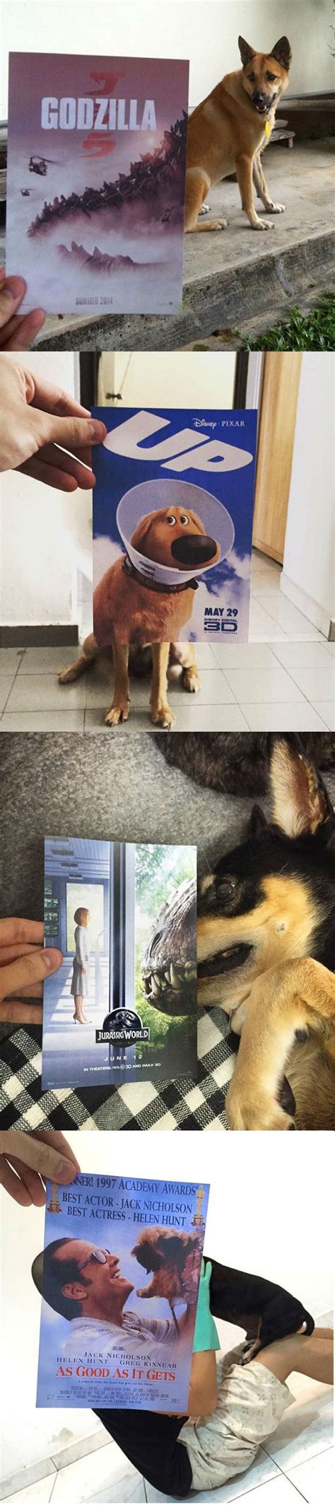 Artist Gets Creative With Movie Posters Held Over Real Dogs - I Can Has ...