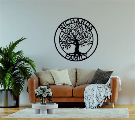 Personalized Family Tree,family Tree Metal Wall Art,tree of Life Wall Decor, Living Room Wall ...