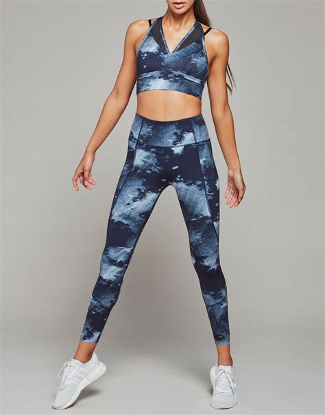 Varley | Sapphire Marble Bedford leggings | Patterned | High waisted | Fashercise.com | Varley ...