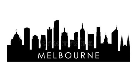 Melbourne Skyline Silhouette Stock Vector - Illustration of landmark ...