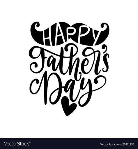 Happy fathers day calligraphy for greeting Vector Image