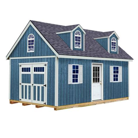 Best Barns Hampton 12 ft. W x 24 ft. D Wood Storage Shed Kit with Floor (288 sq. ft ...