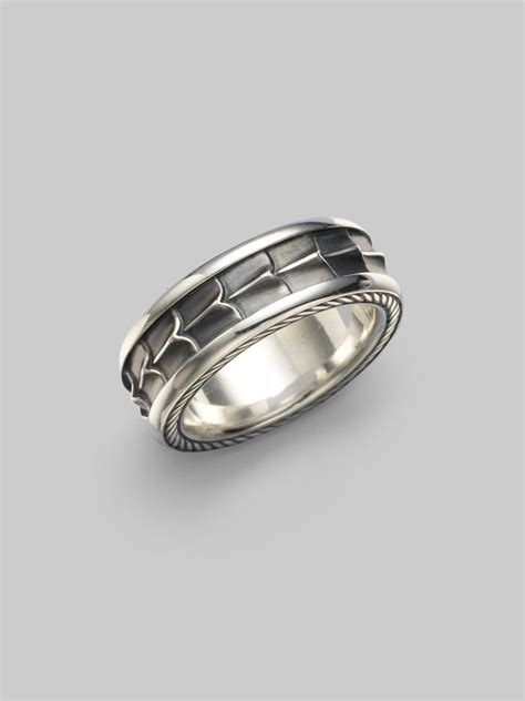 David Yurman Silver Armory Band Ring in Silver for Men | Lyst