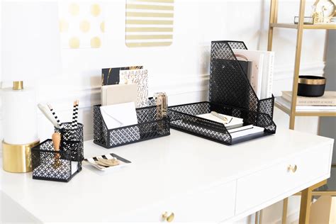 Blu Monaco Riviera 6 Piece Black Desk Organizer Set - Walmart.com