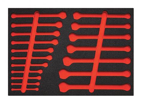 PROTO, Black/Red, 16 in Overall Wd, Tool Storage Foam Inserts - 54JG44|J1200R-MASDF - Grainger