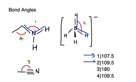 SOLVED:Predict the approximate bond angles for the following: a. the C-N-H bond angle in CH3 CH2 ...