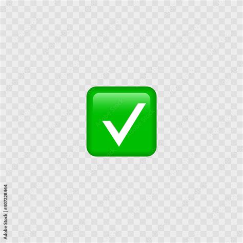 Green check mark emoji icon. Isolated. Vector Stock Vector | Adobe Stock