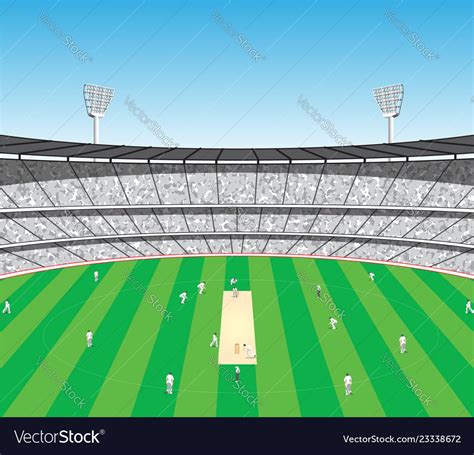 Cricket sports stadium Royalty Free Vector Image