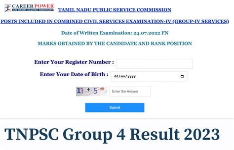 TNPSC Group 4 Result 2023 Out, Tamil Nadu Group 4 Result