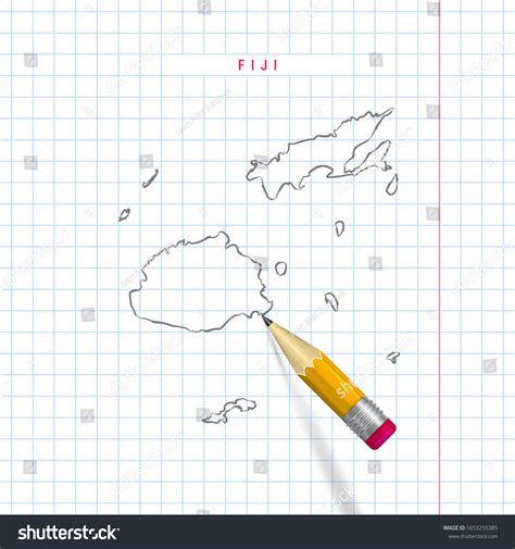 Fiji Freehand Pencil Sketch Outline Map Stock Vector (Royalty Free ...